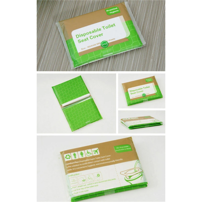 Одноразовые бумажные чехлы для сидений унитаза кемпинг туалет защита от