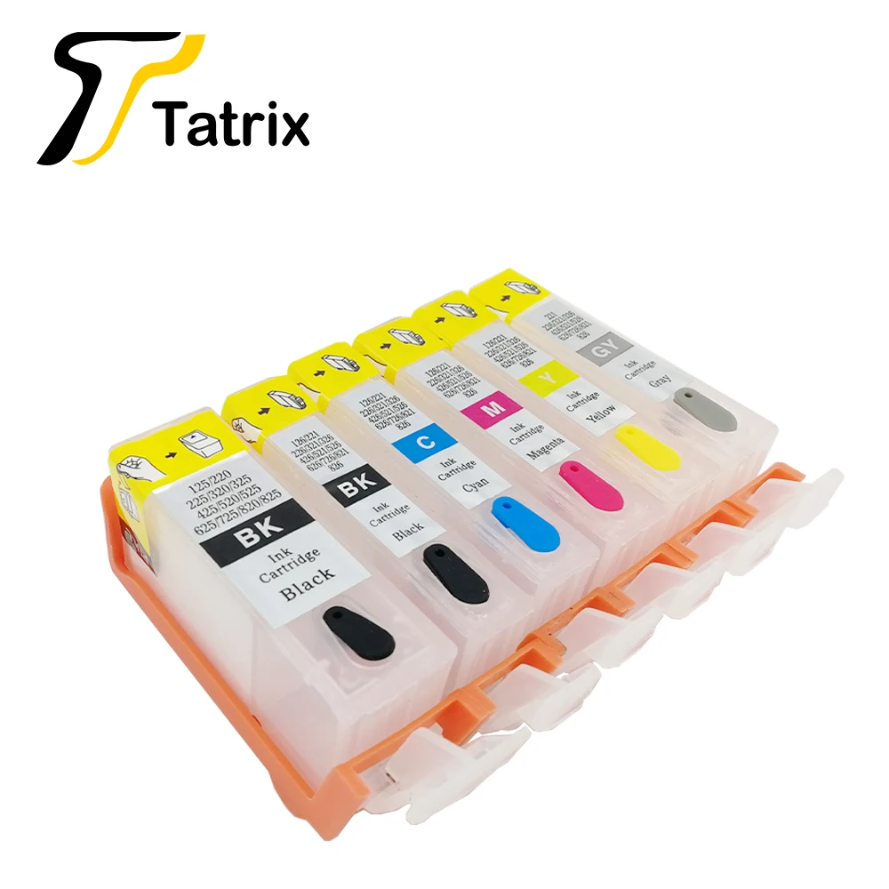 Tatrix PGI220 CLI221 перезаправляемый картридж для hp Canon MP980 MP990 IP3680 IP3600 IP4600 с микросхемами