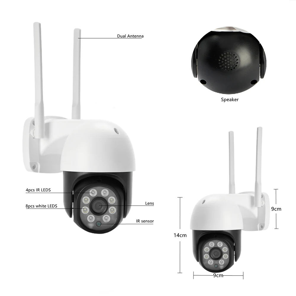 

CHPT2 PTZ WiFi IP Camera 1080P 2MP Digital Zoom IP66 Waterproof Wireless Security CCTV System Camera Audio Surveillance Camera