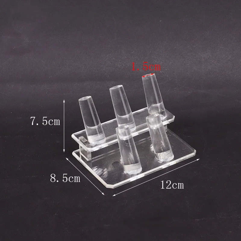 

6 Rod Ring Holder Jewelry Stand, Clear Acrylic Ring Display Organizer For Girls Room Small Storage For Multiple Rings For Women