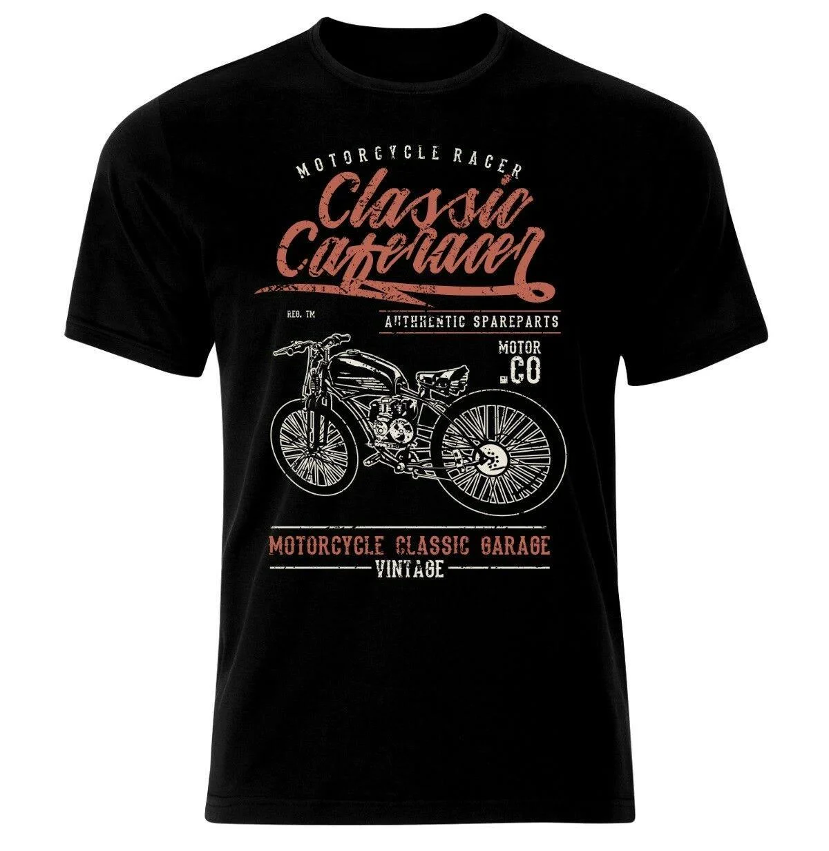 

Retro Motorcycle Motorcycle Rider Print Men's Summer Cotton O-neck T-shirt New