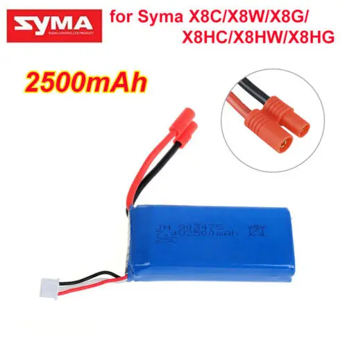 3 шт. Lipo аккумулятор 7 4 В 2500 мАч для Syma X8W X8C X8G RC вертолета самолета|Детали и