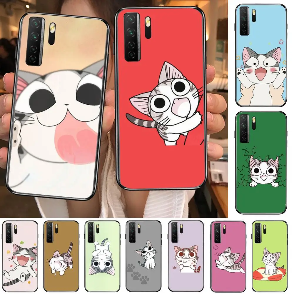 

cute cartoon cat Black Soft Cover The Pooh For Huawei Nova 8 7 6 SE 5T 7i 5i 5Z 5 4 4E 3 3i 3E 2i Pro Phone Case cases
