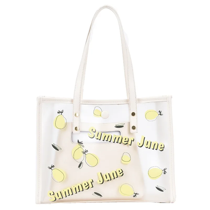 

Western style large transparent beach bags 2021 new trend fashion tote bags network red hand the bill of lading shoulder bag