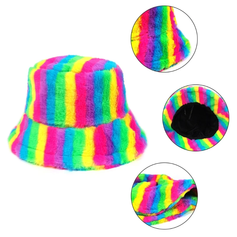 

Bucket Hats Fur Made Foldable Wind Protection Fisherman for Women Men Casual Panama in Winter Autumn