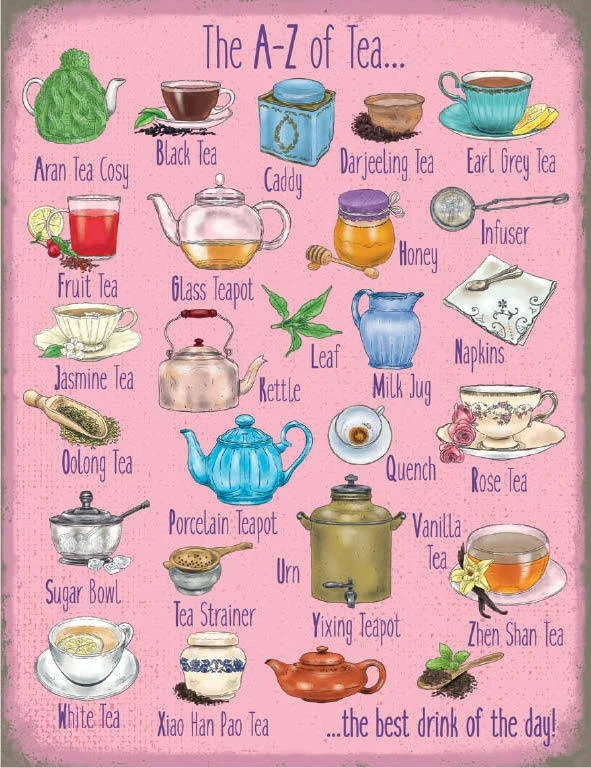 

The A-Z of Tea Vintage Metal Sign Plaque Kitchen Bar Coffee Restaurant Bistro