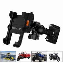 QC 3.0 USB Quick Charger Motorbike Mirror Handlebar Stand Holder Waterproof Metal Motorcycle Smart Phone Hold for iphone Samsung