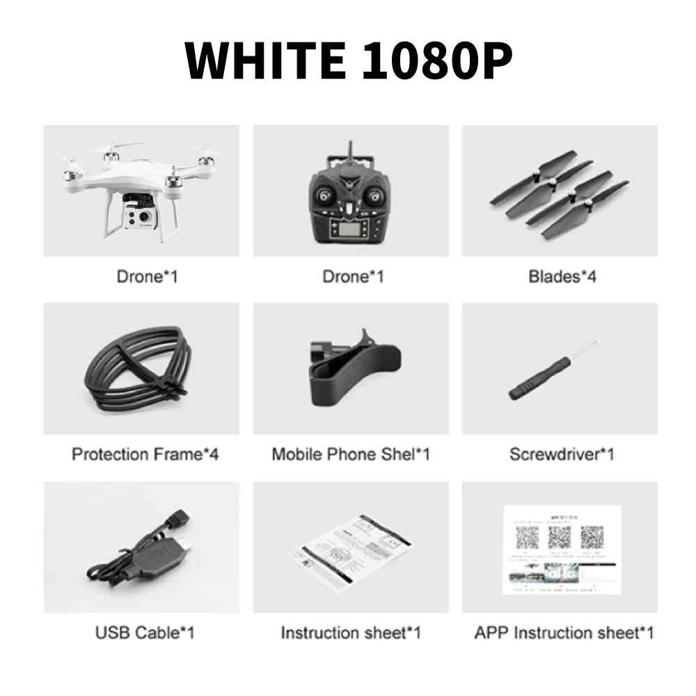 white 1080p S2 Профессиональный широкоугольный Дрон для камеры 1080p HD gps WiFi FPV щетка Пропеллер для мотора длинная батарея воздушный Дрон на ру Квадрокоптер - Цвет: white 1080p