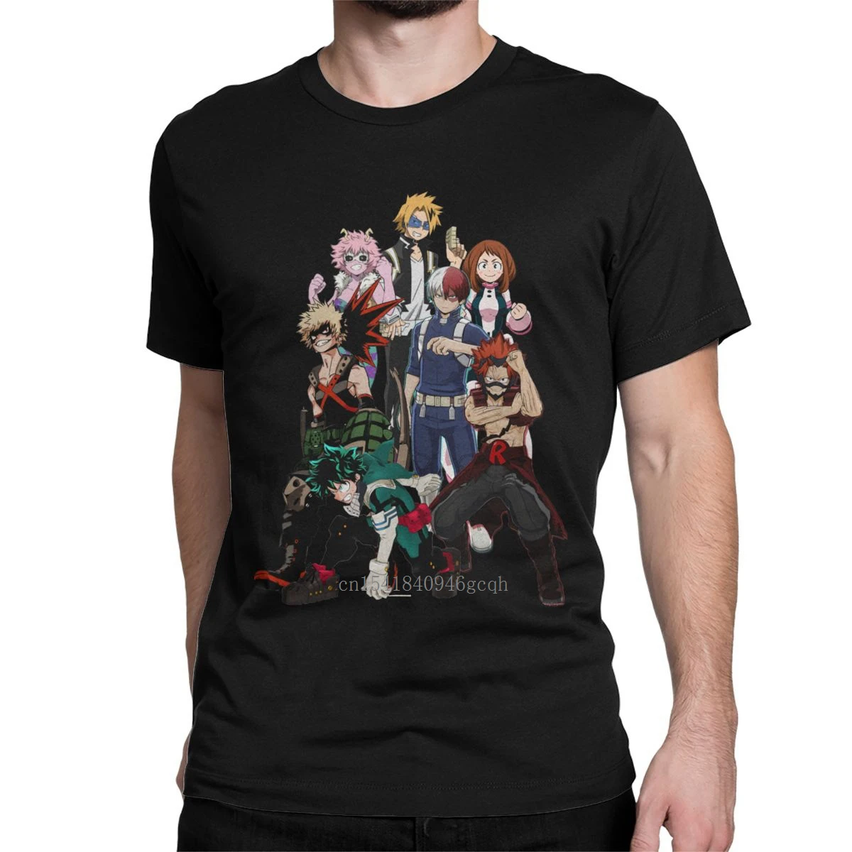 

My Hero Academia Men's T Shirts Streetwear Japanese Anime Casual Tees Short Sleeve Crewneck T-Shirts 100% Cotton Clothing