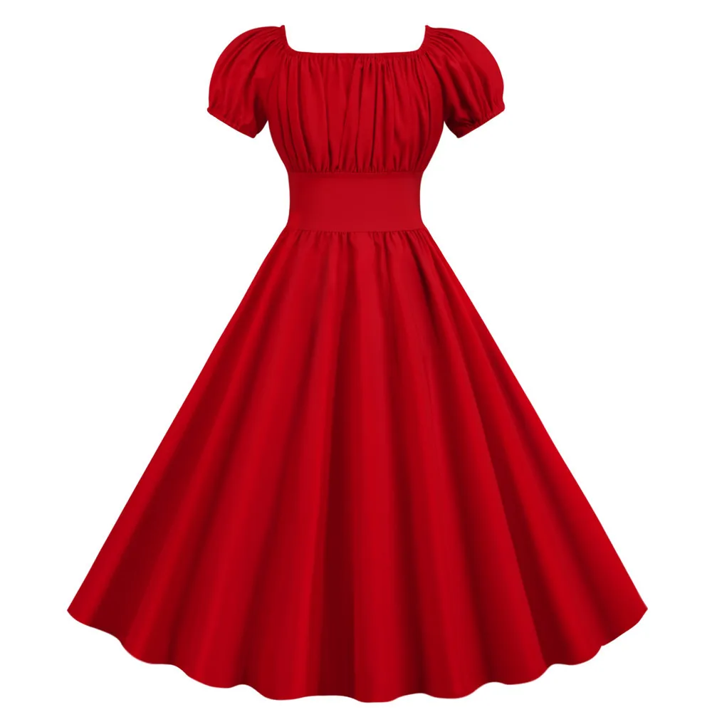 Teenager Party dress for summer wear Puff Sleeve Girl Wedding Summer Solid Color Girls Dress Casual kids Dresses 14-20 Years | Детская