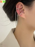 kshmirnew ear bone clip female simple one word chain ear clip without ear hole fashion asymmetrical earrings female jewelry gift