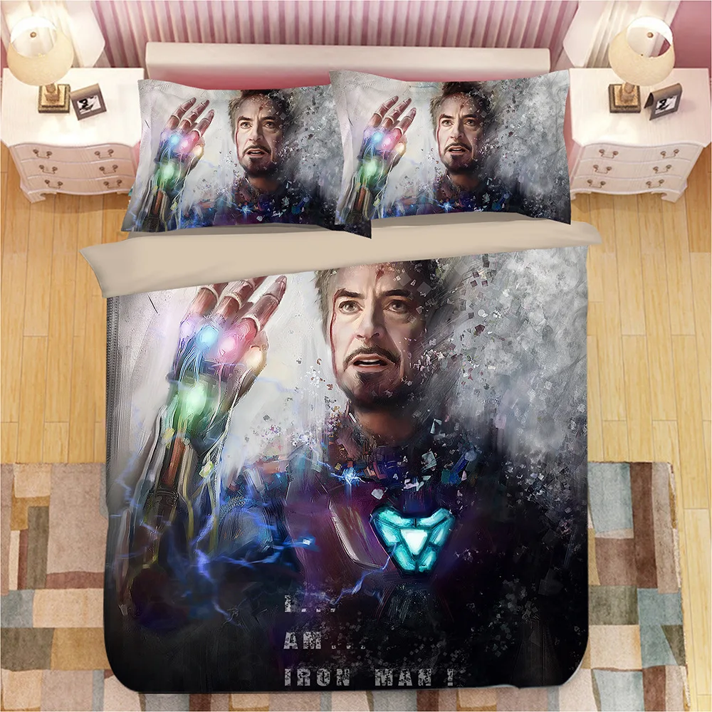 Постельное белье с 3D принтом Железного человека Marvel Мстители комплект
