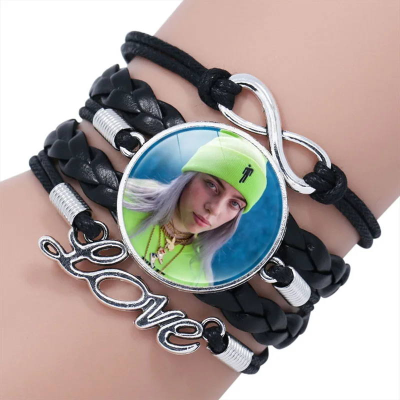 Винтажный Браслет Billie Eilish унисекс Забавный поп певец 3d принт купол стекло хип хоп