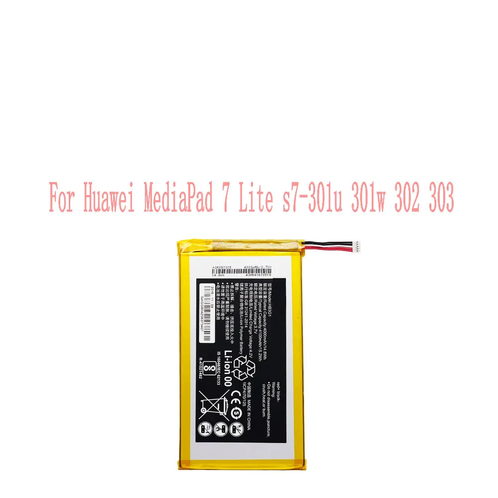 Аккумулятор HB3G1 4100 мА · ч для планшета Huawei MediaPad 7 Lite s7-301u 301 Вт 302 303 931 T1-701ua BGO-DL09 |