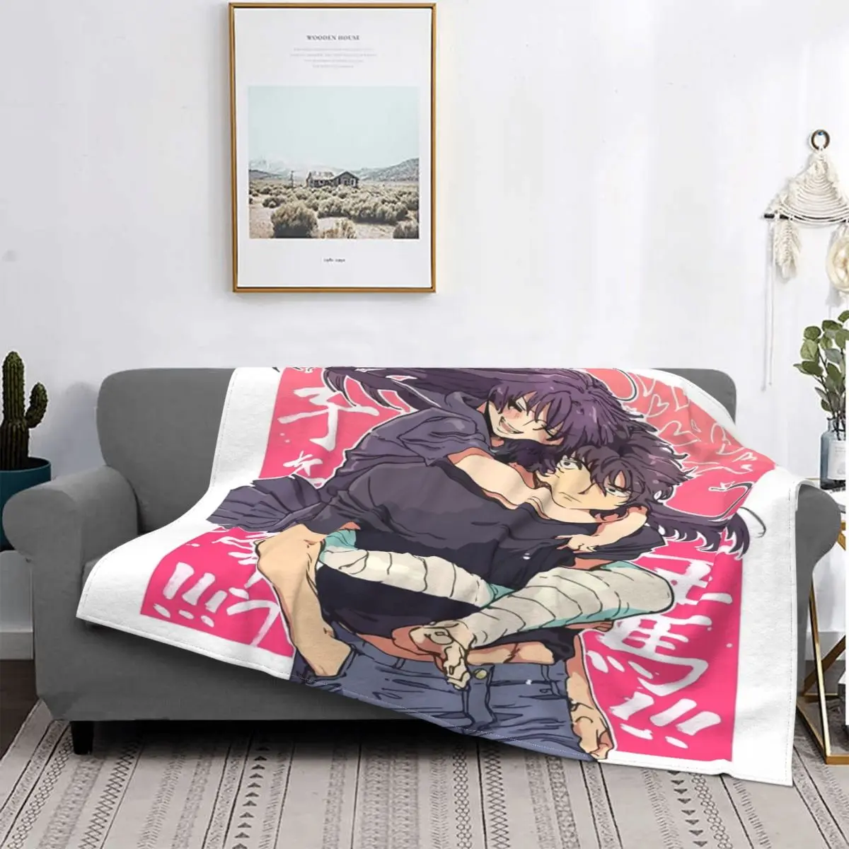 

La mejor manta de personaje de kмама Ashura Chibi, colcha de cama a cuadros, toalla, manta Kawaii a cuadros en el sofada, 10 Uds.