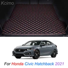 Кожаный коврик для багажника автомобиля для Honda Civic 2021, хэтчбек, подкладка для груза, напольный коврик для багажника, ковер, автомобильные аксессуары