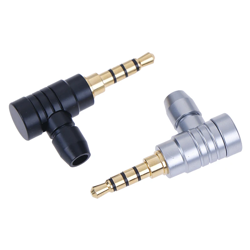 

90 Degree Right Angle Male Jack Plug 4 Pole 3.5mm Stereo Audio Adapter Converter