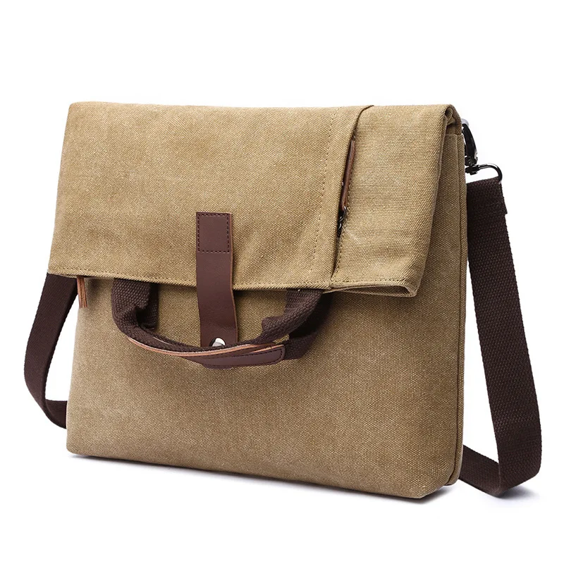 

New Men's Messenger Bag Casual Shoulder Bag Men's Fashion Anti-theft Canvas Diagonal Bag Solid Color Shoulder Bag