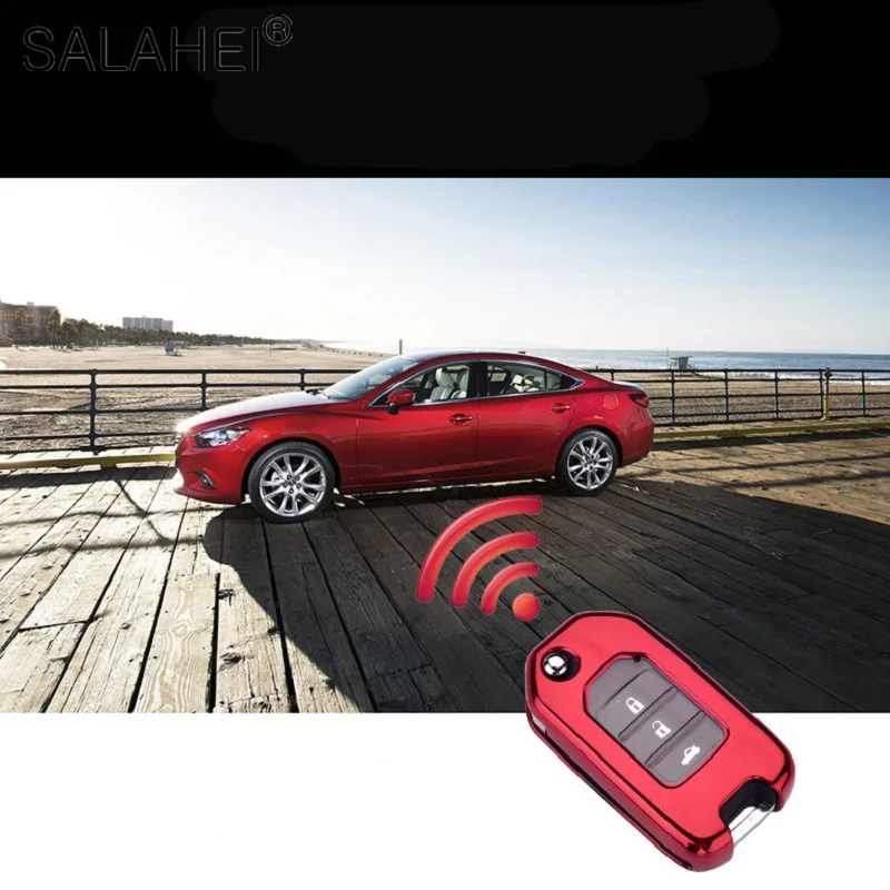 Чехол для ключей от автомобиля ТПУ + ПК с полным покрытием брелок Honda HRV CRV XRV FIT CRIDER