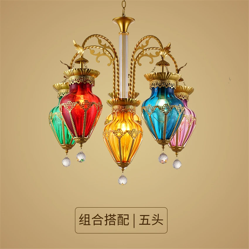 Европейские турецкие Хрустальные подвесные светильники кантри гостиная