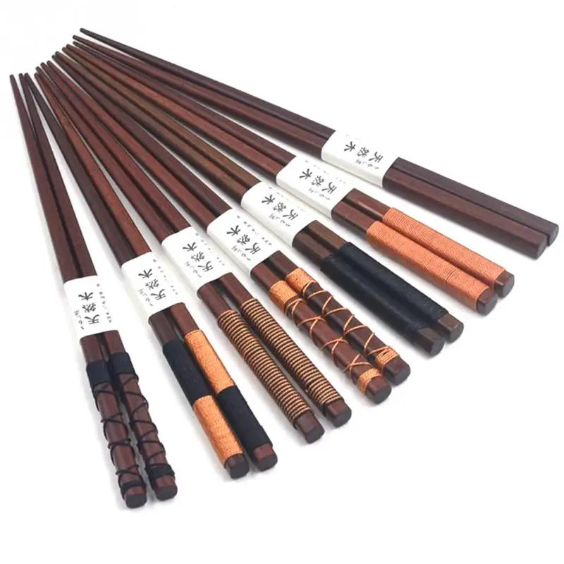 Натуральный каштан дерево Chopsticks провод натуральные деревянные палочки для еды Прямая Модные прочные палочки для еды ручной работы#20