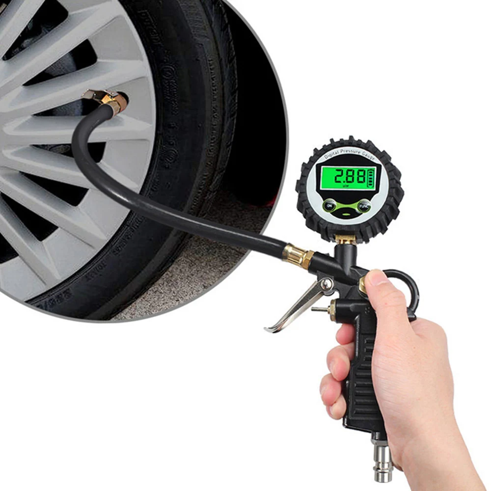 

Car EU Tire Air Pressure Inflator Gauge LED Backlight Vehicle Tester Digital LCD Display Inflation Monitoring Manometer for Auto