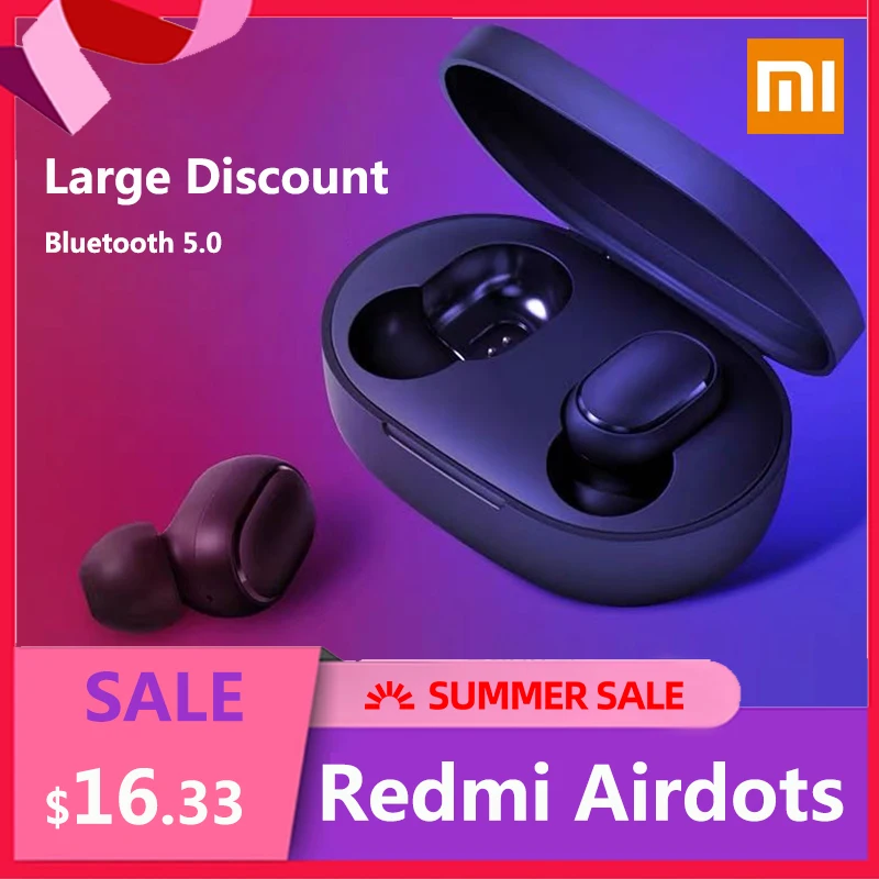 Беспроводные наушники Xiaomi Redmi Airdots оригинальные с голосовым управлением Bluetooth 5 0