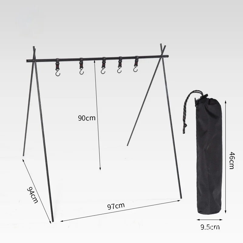 

Lightweight outdoor Folding Camping Shelf Aluminum Alloy Clothes Storage Hanger Cookware Eequipment Hanging Rack Triangle Rack