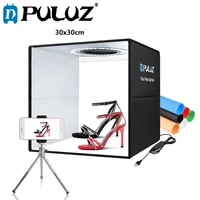 puluz 30cm lightbox mini foldable photo studio box led light box photography studio shooting tent box kit 6 color backdrops