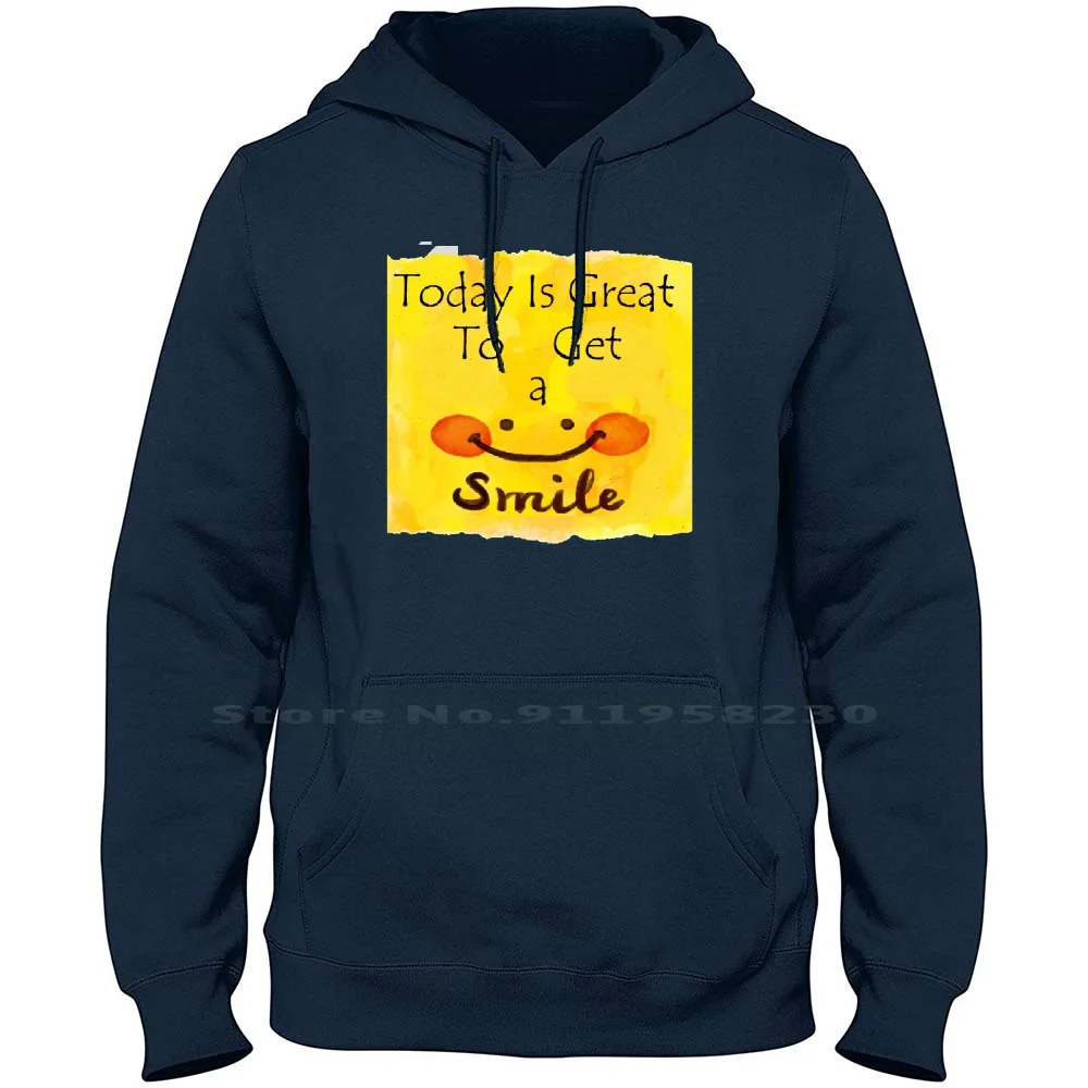 

Smile Men Women Hoodie Pullover Sweater 6XL Big Size Cotton Smile Great Eat Day Sm Mi