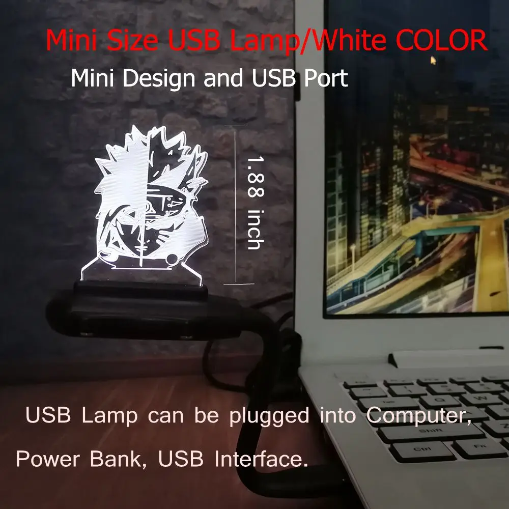 Crack Base 3 Новые с рисунком из аниме «Наруто» лампа как у героя мультфильма Саскэ уход за кожей лица смешанные двойной Цвета 3D светодиодный ночной Светильник для дома декоративные творческие подростков на день рождения, рождественский подарок, детские игрушки - Испускаемый цвет: Crack Base 3