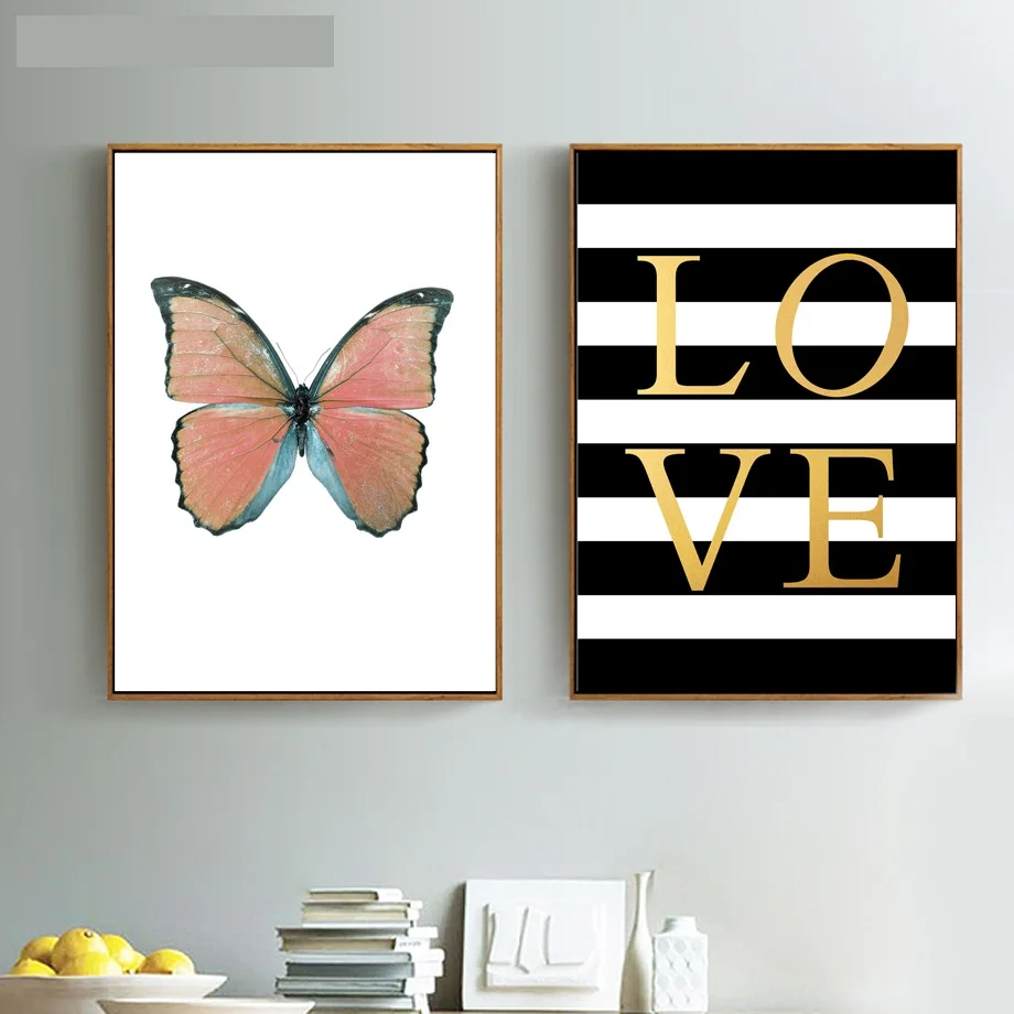 Coco Butterfly Love Quotes скандинавские постеры и принты настенные художественные картины на холсте поп-арт картины для гостиной Декор стен