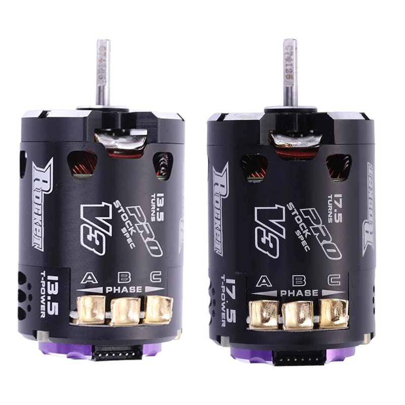 

SURPASS HOBBY 2 Pcs V3 540 Sensored SPEC RC Brushless Motor For 1/10 RC Racing Car Truck RC Car Parts Accessories Purple Black ,
