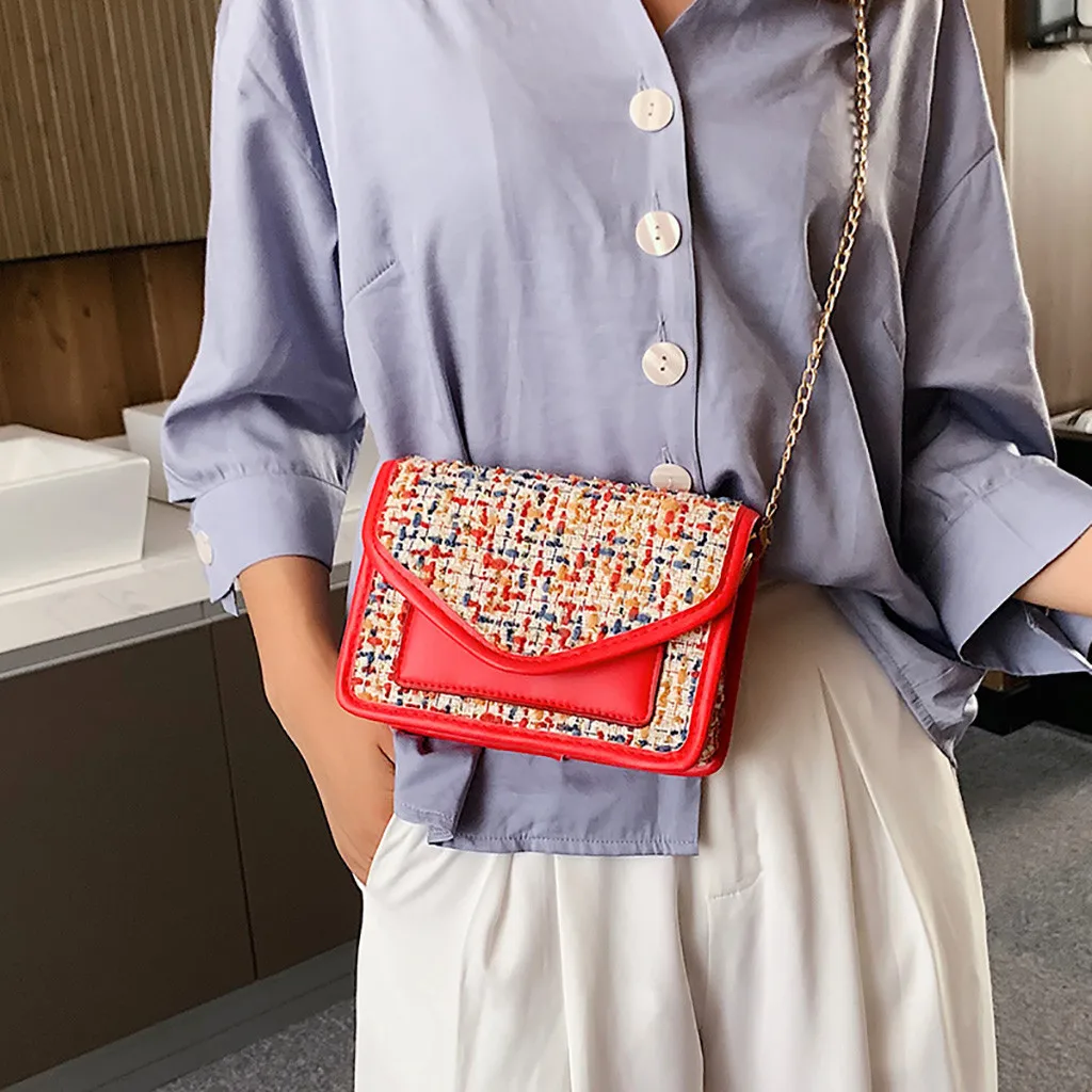 

Ladies Bags 2019 Fashion Wool Shoulder Slung Chain Small Square schoudertas dames borsa donna bolsas feminina torebka damska