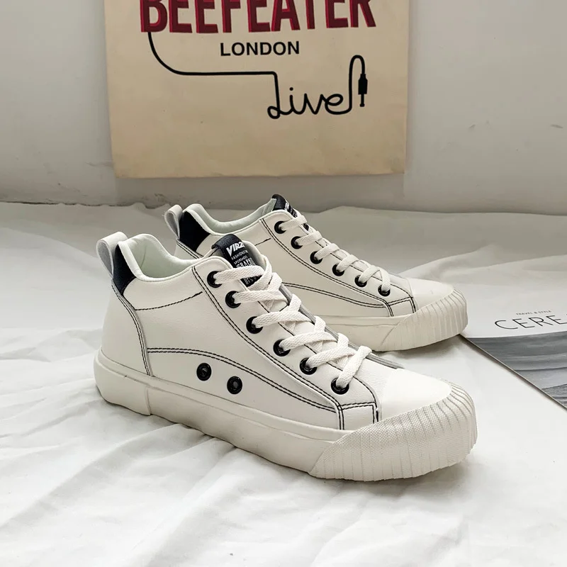 

New Casual Retro Sports Board Shoes Students All-match Flat-bottom White Shoes Women High-top Canvas Shoes Women