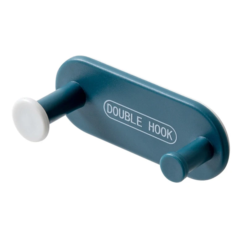 

4Pcs Powerful And Seamless Hooks Punch-free Plastic Double Hooks Cocina Kitchen Cuisine Storage Hooks Bathroom Tools Organizer