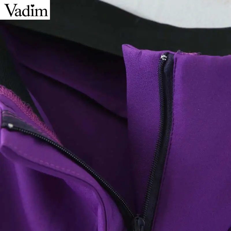 Женское элегантное платье vadim фиолетовые брюки с эластичной резинкой на талии