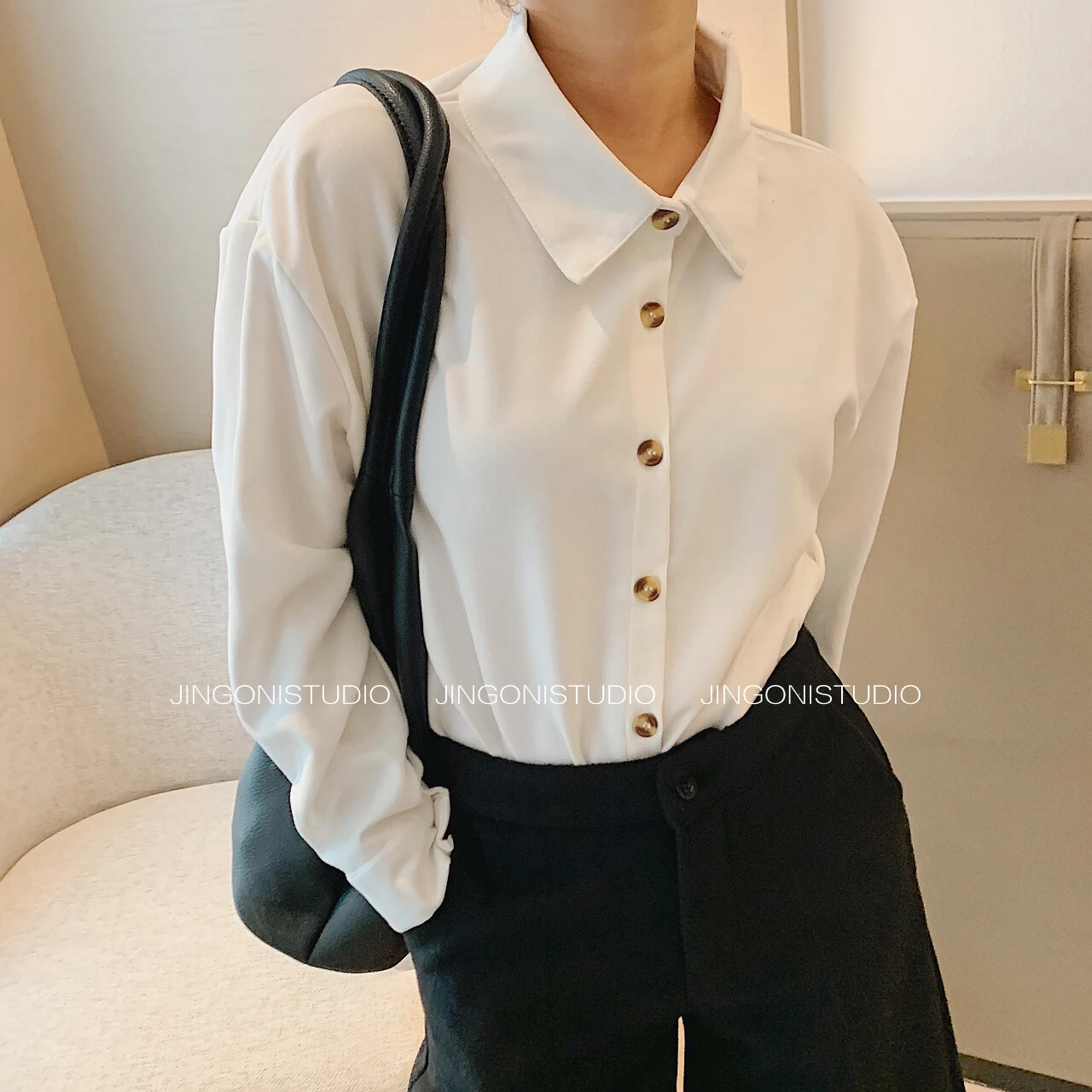 

Women Solid Korean Style Shirt And Blouses For Spring Plus Size Long Sleeve Tops White Office Clothing Elegant Collar Jackets Za