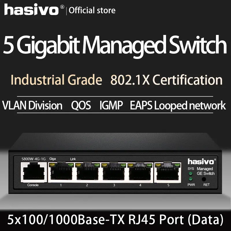 Коммутатор Ethernet с 5 портами 10/100/1000 Мбит/с PoE/no PoE управляемый коммутатор IGMP VLAN