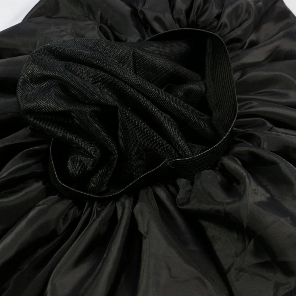

Women Satin Bonnet Sleep Bonnet Cap Extra Large Double Layer Design Satin Cap Soft Elastic Sleeping Hair Bonnet 1pc Black