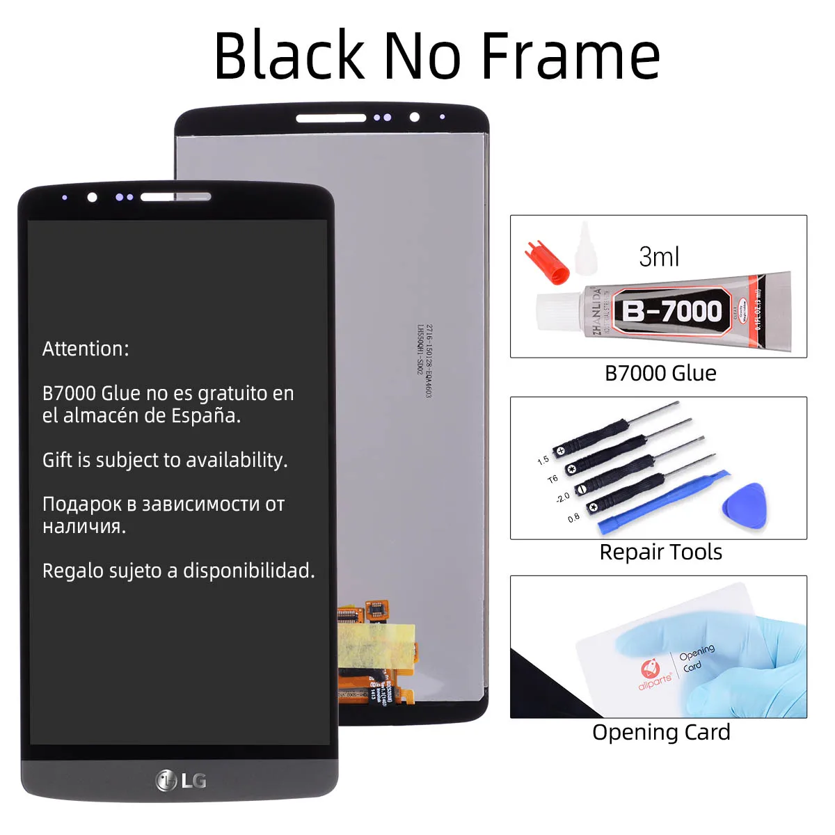 Дисплей для LG G3 LCD D850 D851 D855 в сборе с тачскрином на рамке черный белый золотой - Цвет: Black No Frame