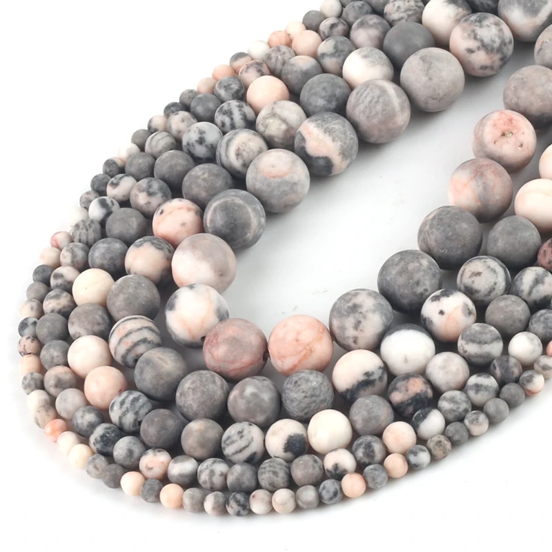 Оптовая продажа бусины из матового натурального камня 6 8 10 12 мм розовые круглые в
