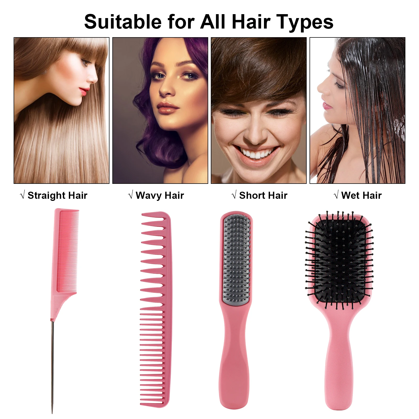 Набор из 4 щеток для распутывания волос и расчесок упаковки | Красота здоровье