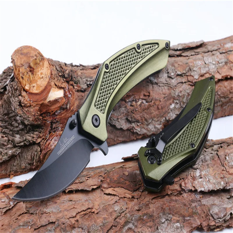 

Складной нож, расческа из стали с нескользящей алюминиевой ручкой, 5CR15MOV