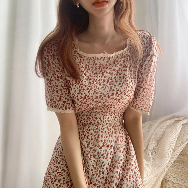 Женское кружевное платье с высокой талией элегантное винтажное длинное