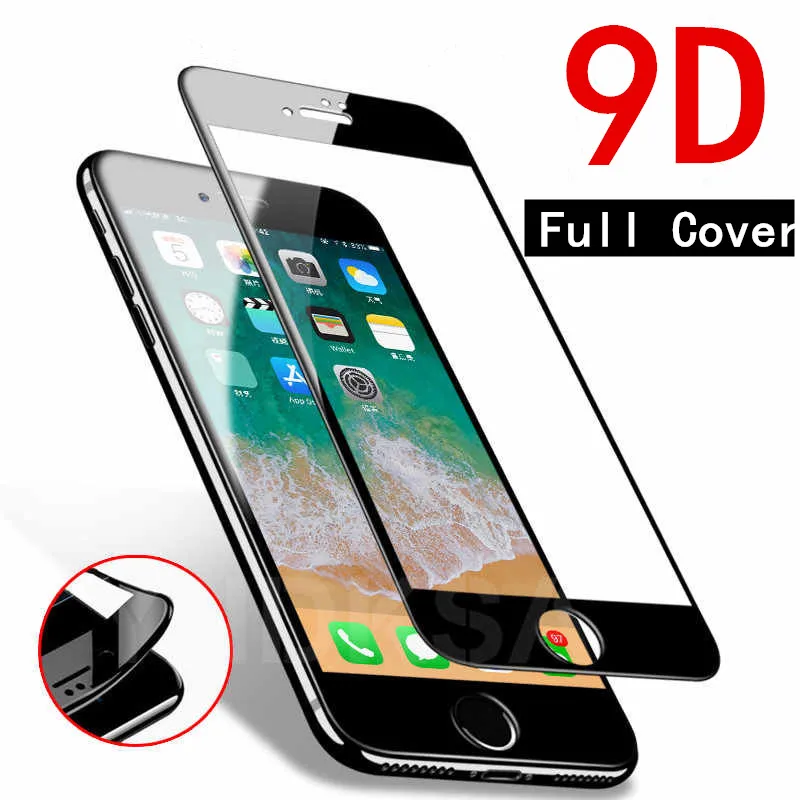 9D закругленные края полное покрытие закаленное стекло на iPhone XS MAX XR X экран Защитное стекло для iPhone 7 8 6 6S Plus пленка