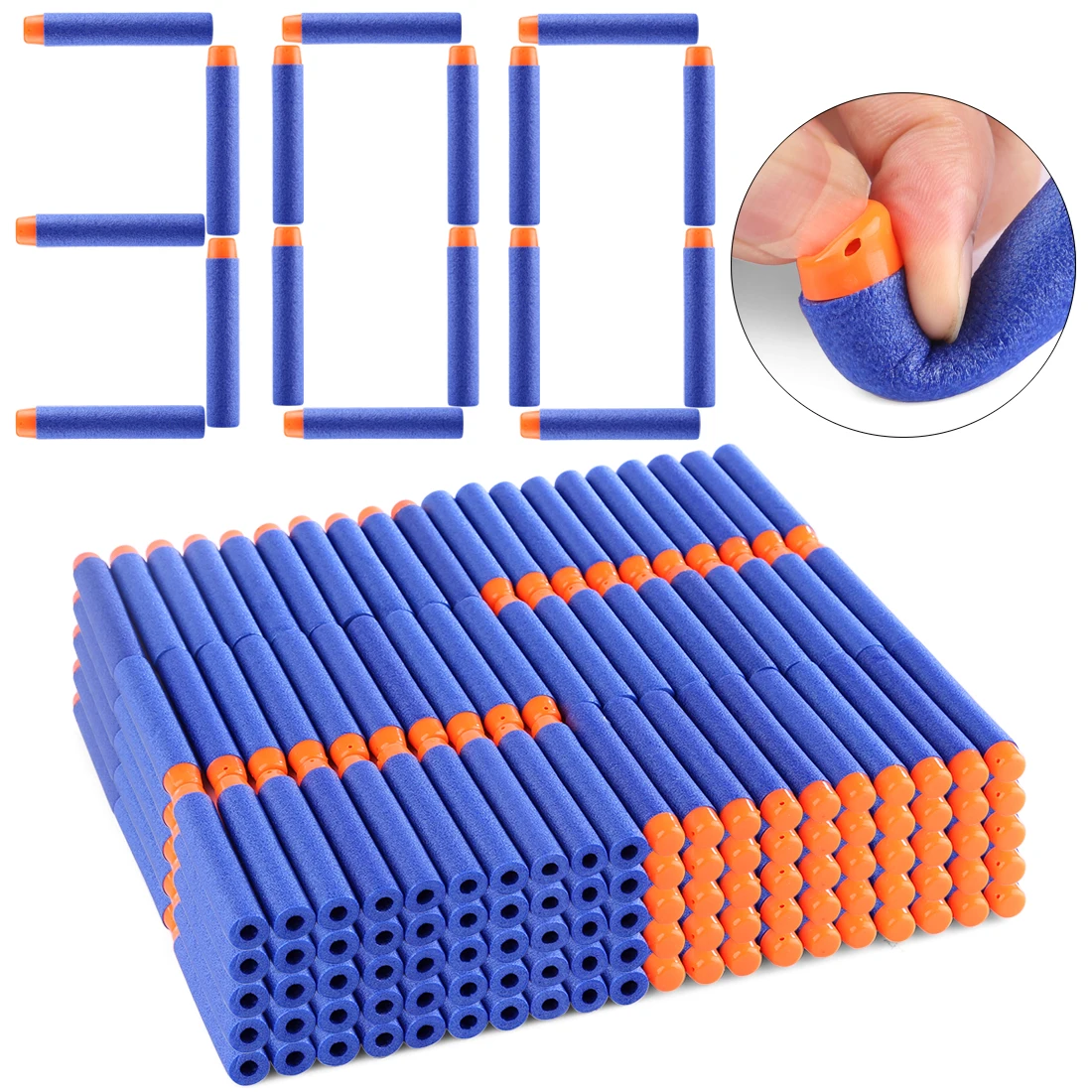 100 шт/200 шт/500 шт/1000 шт флуоресцентная дротика для заправки универсальная Стандартная Круглая головка полые пули из пенопласта для игрушечного пистолета Nerf - Цвет: 12