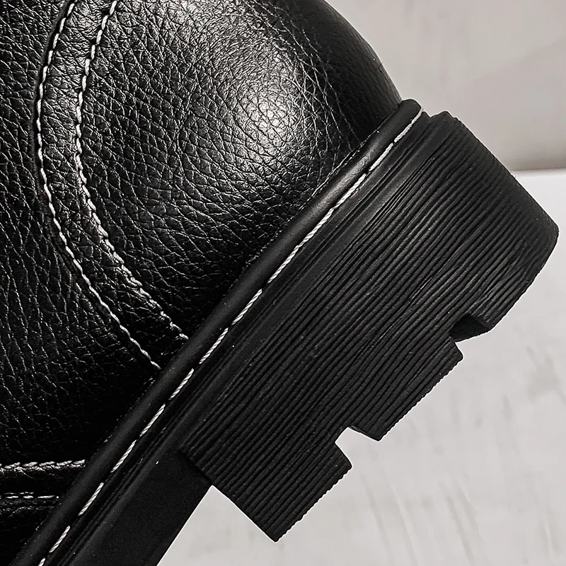 

MIYAGINA Fashion Women Shoes Genuine Leather 2020 New Spring British Style Student Shoes Thick Large Size 41 Ladies Martin Boots