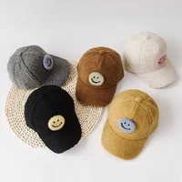 childrens hat warm autumn and winter versatile thickened duck tongue hat female smiling face boys baseball hat tide cap caps