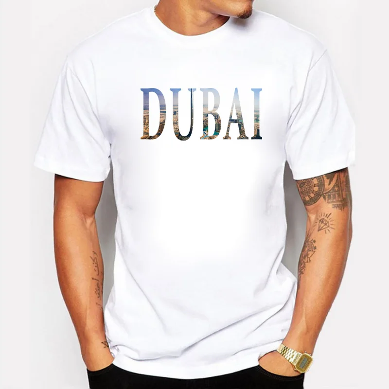 Новинка 2021 модная мужская футболка высокого качества с городским дизайном Дубая